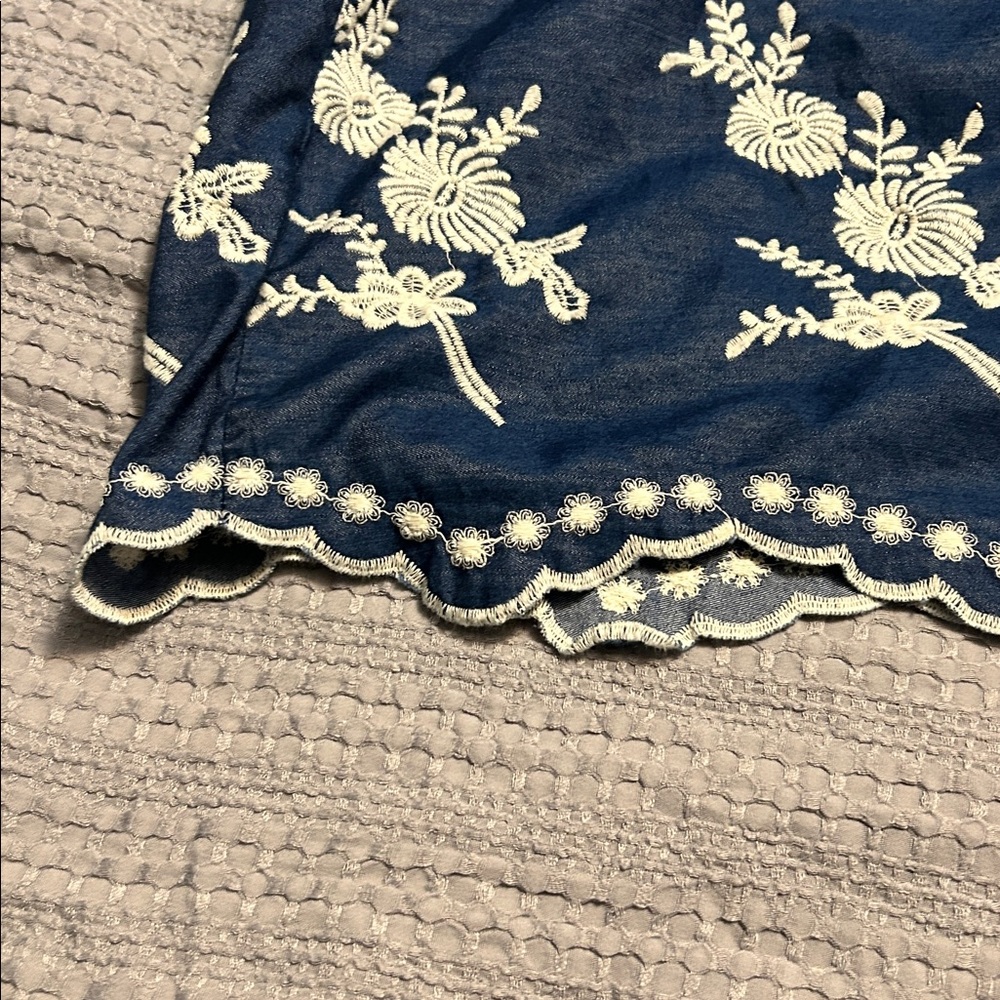 J Gee blue & white front zip sleeveless dress 2X - Picture 8 of 9